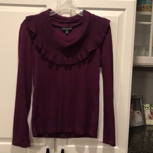 Rafaella shawl collar sweater In burgundy.